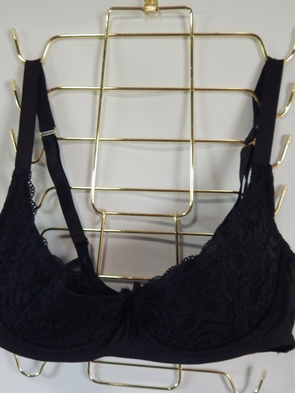 Cacique Black Lace Quater Cup Sexy Bra Size 36DDD - Picture 3 of 7